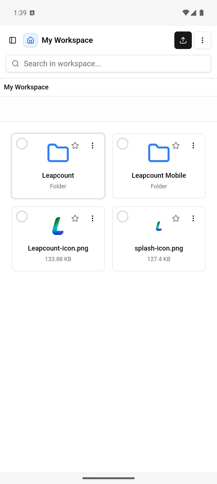 LeapCount Mobile App Screenshot – Cloud Drive