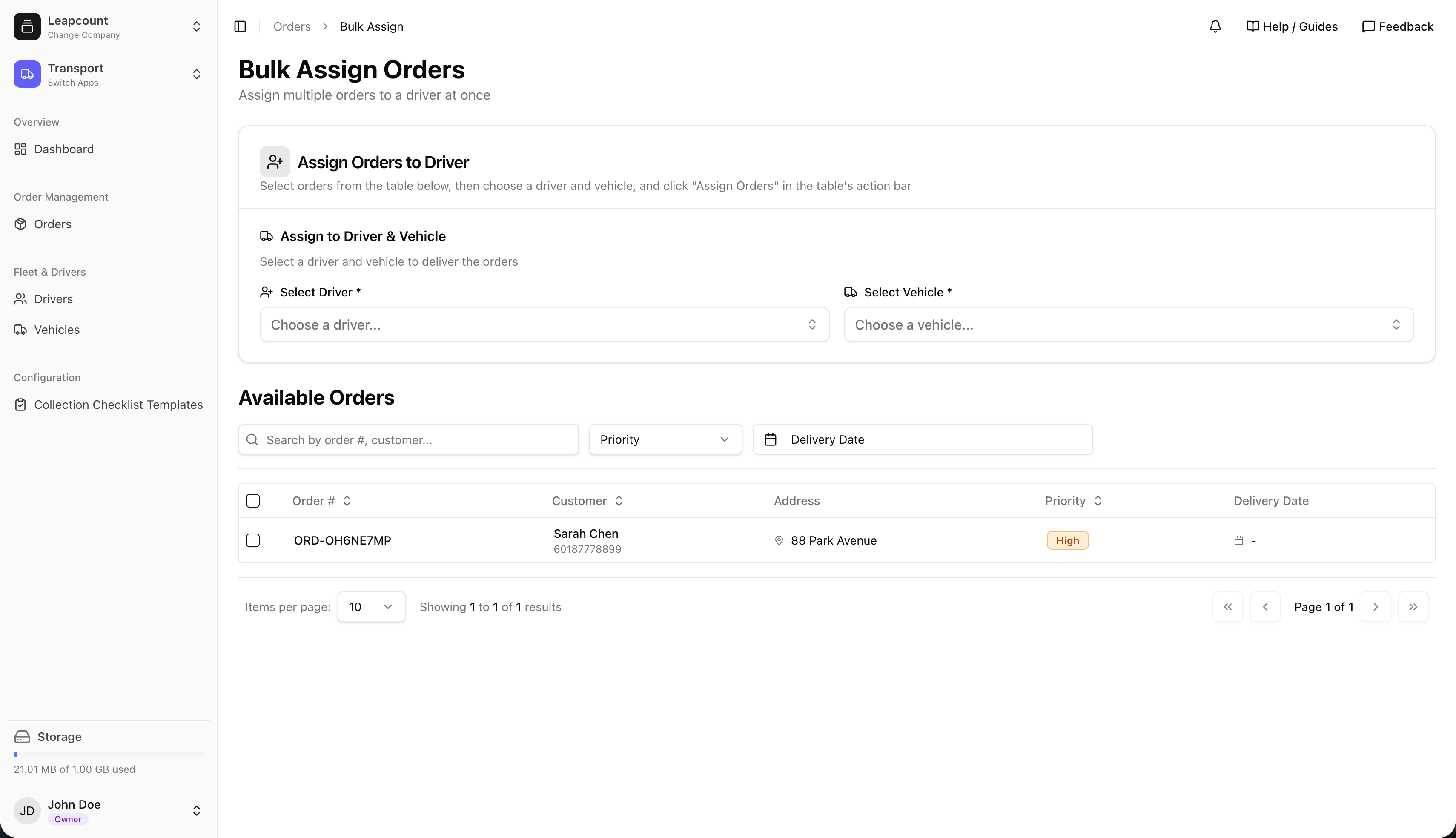 LeapCount Order Management